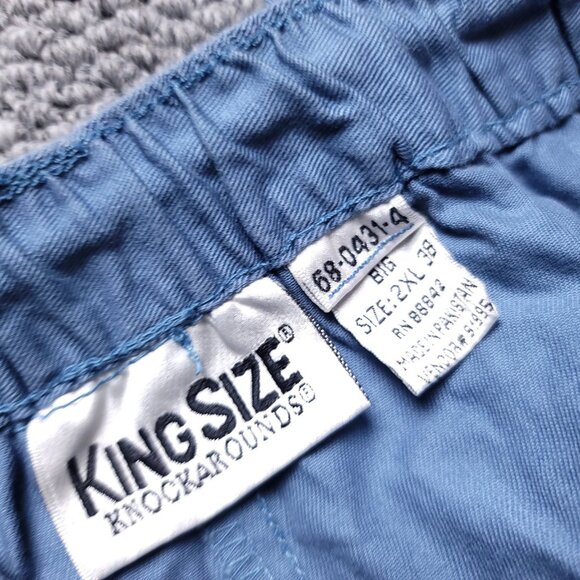 LOT OF 2 KingSize Pants Men 2XL B x38 Big Tall Tan Beige Blue Chino Khaki Cotton - Picture 5 of 9